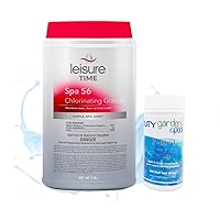 Leisure Time E5 Spa 56 Chlorinating Granules for Spas and Hot Tubs, 5-Pounds with My Garden Pool 20 Ct. Test Strips - Take Care of Your Spa/Pool, Test First Use Later