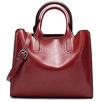 Womens Vintage Solid Color Handbags and Purses PU Top-handle Satchel Hobo Totes Shoulder Bags