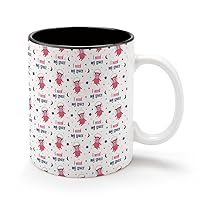 Bulls in Space 11Oz Coffee Mug Personalized Ceramics Cup Cold Drinks Hot Milk Tea Tumbler with Handle and Black Lining