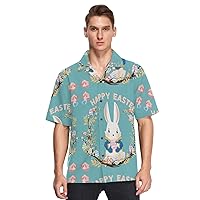 ALAZA Mens Easter Bunny Easter Day Easter Egg Rabbit Quick Dry Hawaiian Shirt