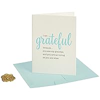 Happy Birthday Card, Grateful Grandpa Letter Press (NB-0217),(4.125 x 5.5) Vertical