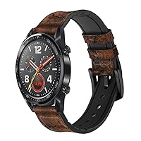 CA0708 Fish Tattoo Leather Graphic Print Leather & Silicone Smart Watch Band Strap for Wristwatch Smartwatch Smart Watch Size (22mm)