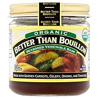 Better Than Bouillon Organic Vegetable Base, Made from Seasoned & Concentrated Vegetables, Organic & Vegan, Makes 9.5 Quarts of Broth, 8 OZ Jar (Single)
