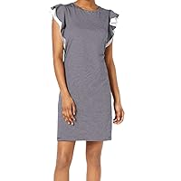 Womens Knit Ruffle Sleeve Mini Dress