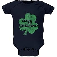 Old Glory St. Patricks Day - Made in Ireland Navy Soft Baby One Piece - 9-12 Months