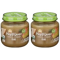 HAPPY BABY Organic Stage 1 Pears, 4 OZ (Pack of 2)