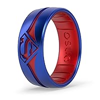 Enso Rings DC Comics Collection - Etched Silicone Ring - Comfortable, Breathable, and Safe - Batman, Superman, The Flash, and Wonder Woman