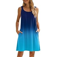 Womens Sundresses for Beach Vacation Spaghetti Strap Sundress Swing Casual Beach Dress Midi Dress for Sundress