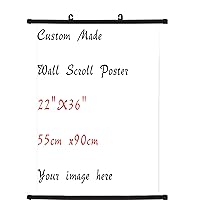 Custom Hanging Posters Wall Art Painting, Add Your Own Personalized Text Image Cotton Linen Hanging Scroll Painting, Modern Artwork Decor for Home Living Room Bedroom Bathroom,22x36inches/55x90cm