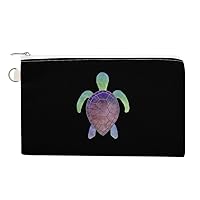Colorful Turtle Canvas Wallet Slim Wristlets Bag Credit Card Clutch Purses
