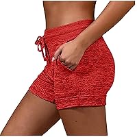 Shorts for Women Yoga Workout Running Athletic Pants Drawstring Elastic Waist Floral Loose Fit Sweatpants