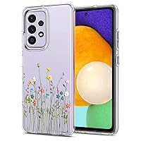 Unov Case Compatible with Samsung Galaxy A52 4G and 5G Clear with Design Soft TPU Shock Absorption Slim Embossed Pattern Protective Back Cover Galaxy A52 4G/5G (Flower Bouquet)