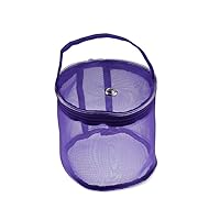 Portable Organizer Knitting Tool Yarn Case Mesh Bag Crochet Thread Storage Tote Baskets Purple S 14X13cm