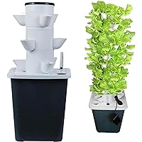 Garden Hydroponic Growing System 15/20/25/30 Pods Hydroponics Tower Aeroponics Grow Kit Aquaponics Planting System with Hydrating Pump, Adapter, Net Pots, Timer for Herbs, Fruits