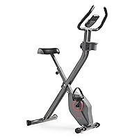Sunny Health & Fitness Foldable Magnetic Exercise X-Bike Pro, Digital Monitor, Pulse Sensor, Low-Impact, Magnetic Resistance, Ergonomic Support, SunnyFit® App Enhanced Bluetooth Connectivity