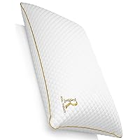 Royal Therapy Queen Memory Foam Pillow,Bamboo-Adjustable Shredded Odor-Free Pillow for Neck & Shoulder Pain Relief, Support for Back, Stomach, Side Sleepers, Orthopedic Contour Pillow, CertiPUR-US