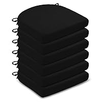 LOVTEX Chair Cushions for Dining Chairs 6 Pack - Memory Foam Chair Pads with Ties and Non-Slip Backing - Seat Cushion for Kitchen Chair 16