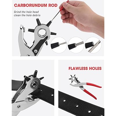  KingTool 2 in 1 Professional Leather Hole Punch with