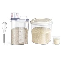 Rice Airtight Dry Food Storage Containers, 5lb and 20lb large food storage container BPA Free Plastic Sealed Holder Bin Dispenser
