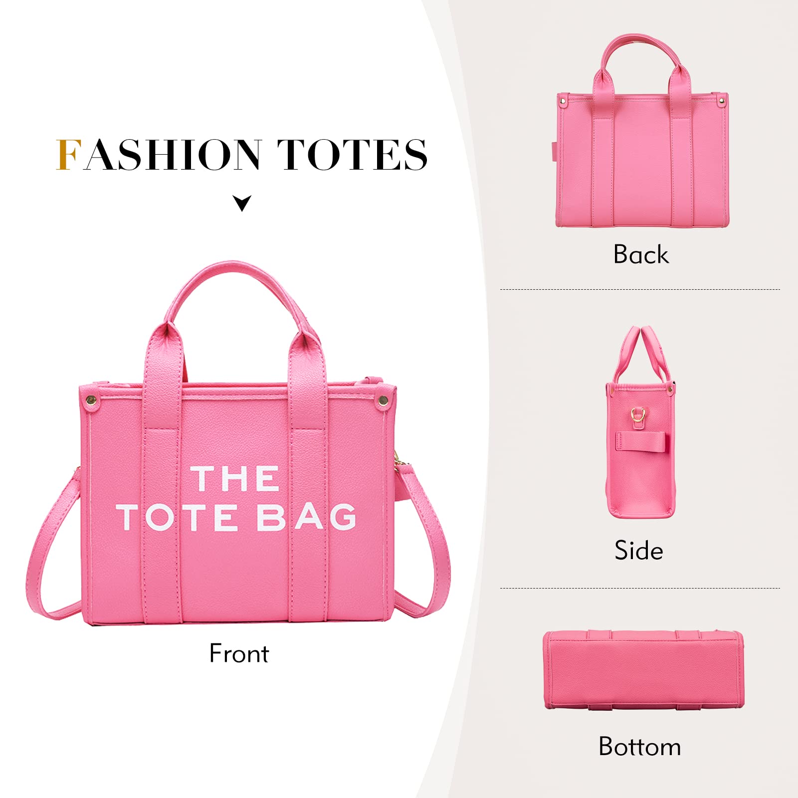 Tote Bag for Women, Trendy Leather Tote Bag Small Personalized Top Handle Crossbody Handbags for Work Travel
