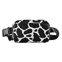 ALAZA Cow Black Spots Belt Bag Waist Pack Pouch Crossbody Bag with Adjustable Strap for Men Women College Hiking Running Workout Travel