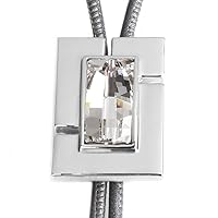 Bolo Tie Crystal Genuine Leather Runway X1 Collection Glossy Body - Crystal
