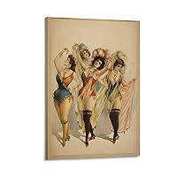 generic Victorian Burlesque Chorus Girls Dancers Illustration - Art Family Deco Posters Poster Decorative Painting Canvas Wall Art Living Room Posters Bedroom Painting 08x12inch(20x30cm)