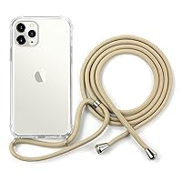 Original Clear Lanyard Case with Strap for iPhone (iPhone 12 Pro, Natural (Beige))