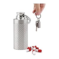 Pill Dispenser Keychain Pill Holder, Waterproof Pill Container Outdoor Portable Survival Case, for Daily Travel Purse Or Pocket, 2Pcs