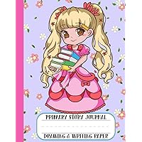 Primary Story Journal - Drawing & Writing Paper: Cute Princess Composition Notebook