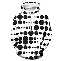 Men's Geometric Print Hoodies Fashion Workout Hooded Sweatshirt Loose Drawstring Pullover Sweater Hoodie with Pocket