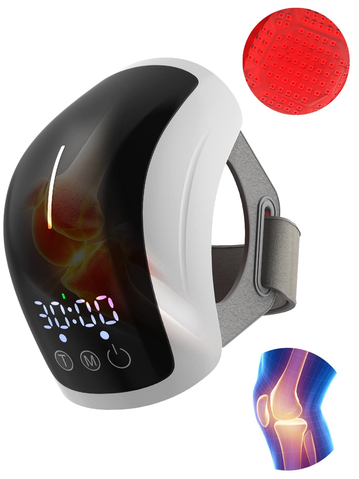 iKeener Red Light Therapy for Swelling Stiff Joints Stretched Ligaments and Muscles Injuries, Infrared Pulsed laser Therapy Knee Brace for Pain Relief Deep Arthritis Tissue