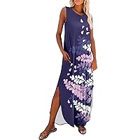 Womens High Low Romper Dress Sleeveless Tank Top Round Neck Butterfly Flower Print Sleeveless Knit Dresses for