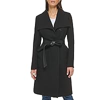 Cole Haan Womens Belted Coat Wool With Cuff Details