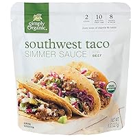 Simply Organic Southwest Taco Simmer Sauce, Certified Organic | 8 oz | Pack of 6