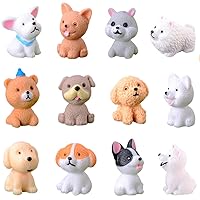 MAOMIA 12 Pcs Dog Figures for Kids, Animal Toys Set Cake Toppers, Dog Figurines Collection Playset for Christmas Birthday Gift Desk Decorations
