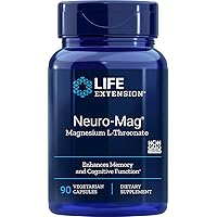 Neuro-mag Magnesium L-threonate Dietary Supplements, 90 Count (Pack of 2) Capsules