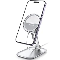 Lamicall Phone Stand for Apple MagSafe Charger - Dual Hinge Collapsible Adjustable Charging Holder Dock for Desk Nightstand, Fit for Airpods, iPhone 15/14/13/12 Series [Match Apple MagSafe Charger]