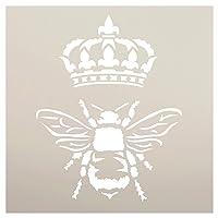 Queen Bee Stencil by StudioR12 | DIY French Country Royal Crown Home Decor Gift | Craft & Paint Wood Sign | Reusable Mylar Template | (9 x 9 INCHES) (9 inches x 9 inches)