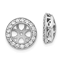 14k White Gold Polished Diamond Earrings jacket Measures 12x12mm Wide Jewelry Gifts for Women
