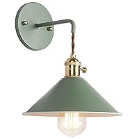 Wall Sconce Lamps Lighting Fixture with on Off Switch,Green Macaron Wall lamp E26 Edison Copper lamp Holder with Frosted Paint Body Bedside lamp Bathroom Vanity Lights