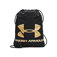Under Armour Unisex-Adult Ozsee Sackpack , Black (010)/Metallic Gold , One Size Fits All