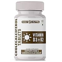 Vitamin D3 + K2 - MK7 Supplement Support Joint Care, Bone Strength, Heart Health |Perfect Match | Improves Immunity | Bone Health | - 60 Veg Tablets