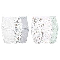 aden + anais Unisex Essentials Easy Wrap Swaddle Bundle, Cotton Knit Baby Wrap, 6 Pack, Toile & Winnie, 0-3 Months