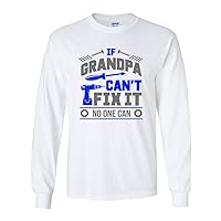 Long Sleeve Adult T-Shirt If Grandpa Can't Fix It No one Can Mechanic Funny DT