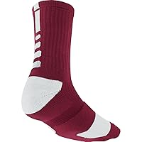 Nike Dri-Fit Elite Basketball Crew Socks Maroon/White Medium Size Medium