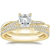 2.5 CT Asscher Cut Emgagement Ring Set for women Wedding Rings for Women Promise Gifts for Her