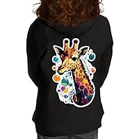 Colorful Giraffe Toddler Full-Zip Hoodie - Unique Toddler Hoodie - Cartoon Kids' Hoodie