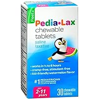 Children's Chewable Magnesium Hydroxide Laxative Tablets, Watermelon Flavor, 30-Count Boxes (2 Pack)