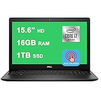 Dell Inspiron 15 3000 3593 Laptop 15.6” HD Touchscreen 10th Gen Intel 4-Core i7-1065G7 16GB RAM 1TB SSD Intel Iris Plus Graphics MaxxAudio Office 365 Win10 Black (Renewed)